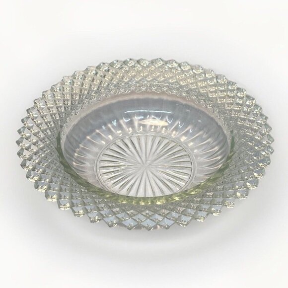 Anchor Hocking Miss America Clear Glass Bowl With Diamond & Starburst Pattern - Picture 1 of 8
